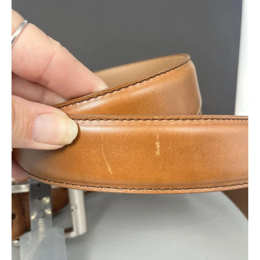 NWT ALLEN EDMONDS WIDE BASIC LEATHER BELT 39590 Mens Size 40 Color WALNUT USA
